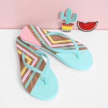 Shein Toe Post Striped Flip Flops