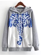 Shein Color Block Graphic Print Hoodie