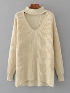 Shein Choker V Neck Jumper Sweater