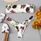 Shein Floral Bandeau Bikini Set