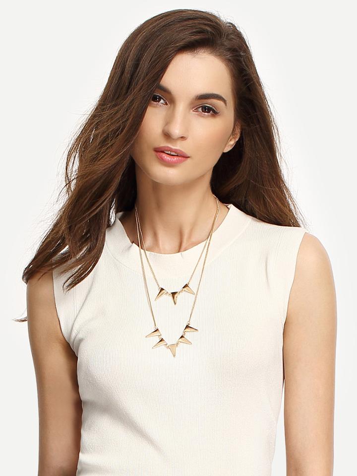 Shein Double Layered Triangle Minimalist Pendant Necklace