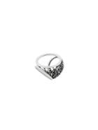 Shein Antique Silver Cutout Etched Scarf Ring