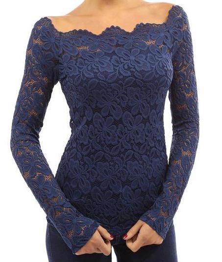 Shein Purple Lace Embroidered Off The Shoulder Blouse