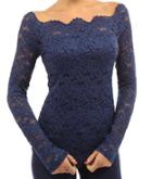 Shein Purple Lace Embroidered Off The Shoulder Blouse