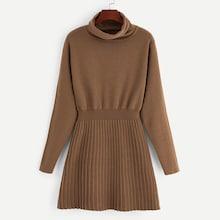 Shein Turtle Neck Elastic Waist Sweater Dress