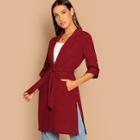 Shein Tab Sleeve Slit Coat