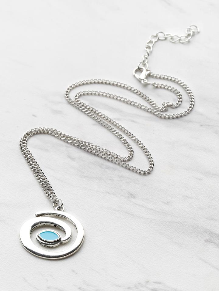 Shein Gemstone Detail Cute Tadpole Pendant Necklace