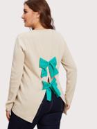 Shein Bow Detail Overlay Back Jumper