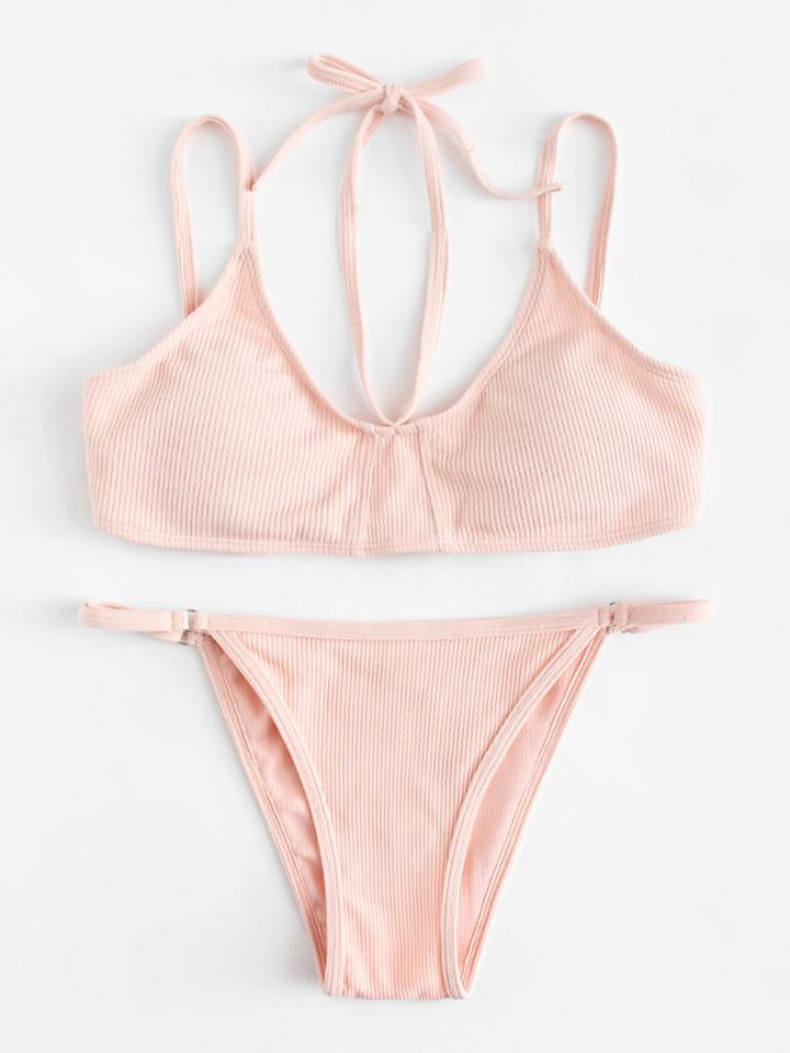 Shein Halter Rib Bikini Set