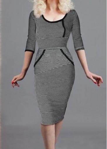 Rosewe Half Sleeve Knee Length Bodycon Dress