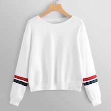 Shein Drop Shoulder Contrast Striped Side Sweatshirt