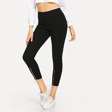 Shein Solid Zip Detail Pants