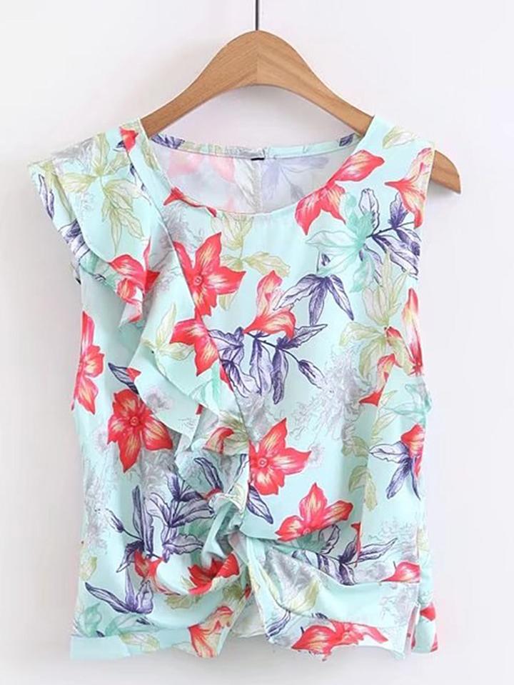 Shein Ruffle Tiered Sleeveless Top