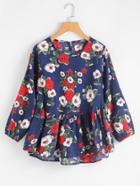 Shein All Over Florals Smock Top