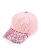 Shein Faux Pearl & Sequin Embellished Baseball Cap