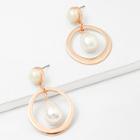 Shein Faux Pearl Design Hoop Earrings