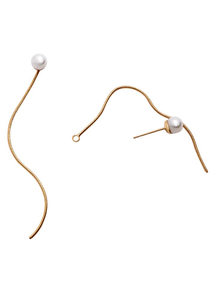 Shein Faux Pearl Charm Minimalist Drop Earrings