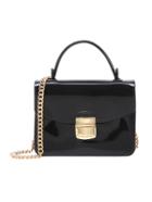 Shein Push Lock Rubber Bag With Chain - Black