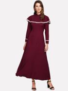 Shein Lace Crochet Trim Dress With Cape