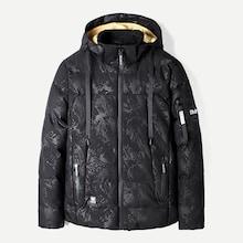 Shein Men Fleece Lined Camo Print Detachable Hooded Puffer Coat