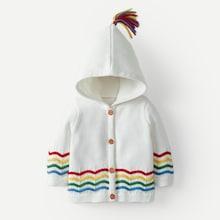 Shein Toddler Girls Chevron Stripe Hooded Sweater Coat