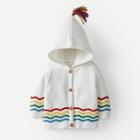 Shein Toddler Girls Chevron Stripe Hooded Sweater Coat