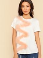 Shein Zig Zag Faux Fur T-shirt