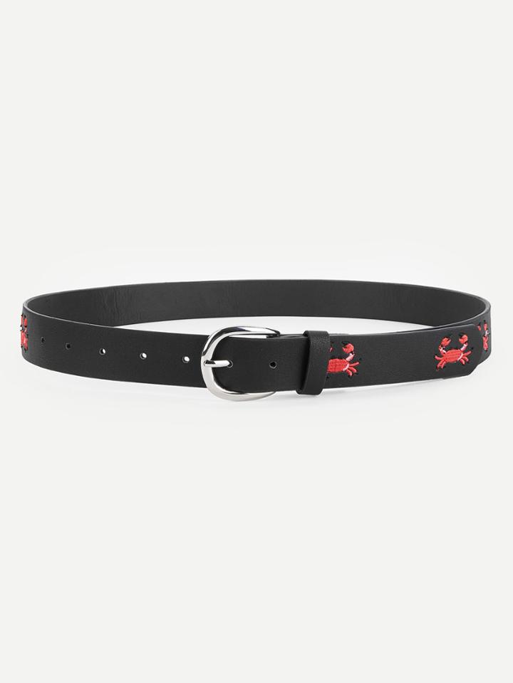 Shein Embroidered Crab Belt