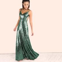 Shein Backless Sequin Cami Maxi Dress