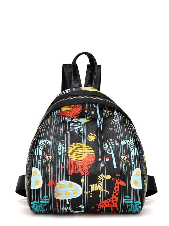 Shein Cartoon Print Curved Top Backpack