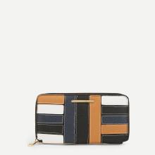 Shein Zip Around Splice Patch Wallet