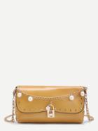 Shein Faux Pearl Design Crossbody Bag With Studded