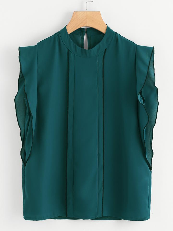Shein Ruffle Sleeve Mock Neck Top