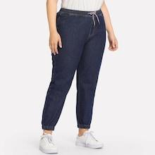 Shein Plus Elastic Waist And Hem Jeans