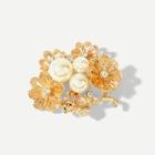 Shein Faux Pearl Decorated Flower Brooch