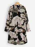 Shein Single Breasted Printed Shirt Dress