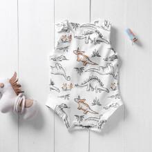 Shein Girls Dinosaur Print Romper