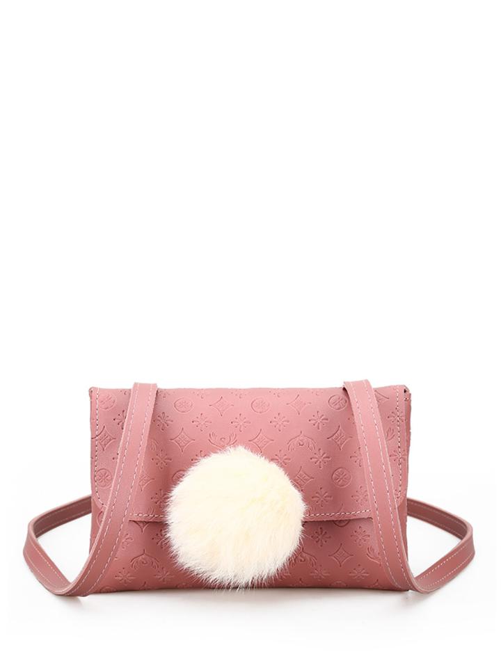 Shein Faux Fur Ball Flap Bag