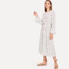 Shein Bow Knot Polka Dot Print Dress