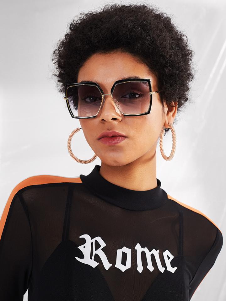 Shein Irregular Flat Lens Sunglasses