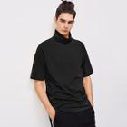 Shein Men High Neck Half Sleeve Tee