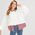 Shein Plaid Panel 2 In 1 Outerwear