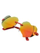 Shein Red Heart Rimless Sunglasses