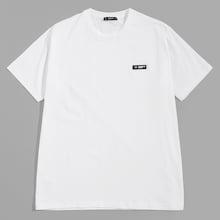 Shein Men Patched Detail Solid Tee
