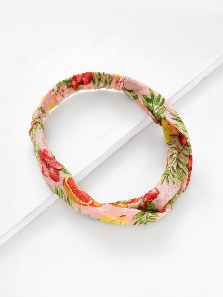 Shein Grapefruit Print Twist Headband