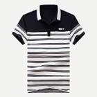 Shein Men Cut And Sew Panel Striped Polo Shirt