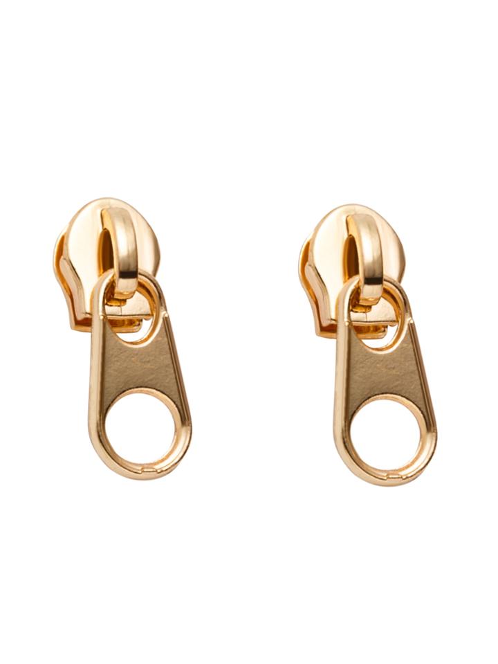 Shein Gold Plated Funny Zipper Stud Earrings
