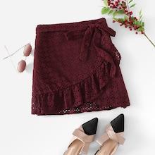 Shein Cut Out Knot Side Wrap Skirt