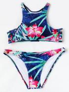Shein Tropical Print Racerback Bikini Set