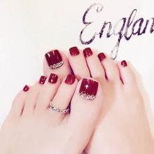 Shein Rhinestone Fake Toe Nails 24pcs